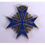 FULL SIZE REPLICA POUR LE MERITE MEDAL WITH RIBBON. GERMANY/PRUSSIA DECORATION. 5.3cm x 5.2cm