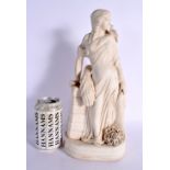 AN ANTIQUE PARIAN WARE FIGURE OF A FEMALE. 33 cm x 10 cm.