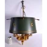 A FRENCH EMPIRE STYLE HANGING BIRD HEAD CHANDELIER. 55 cm x 33 cm.