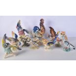 A collection of Dutch Jema ceramic game and exotic birds. 32cm (12).