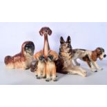 A collection of Dutch Jema ceramic dogs. 34cm (5).