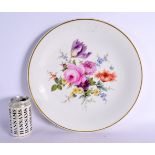 A LARGE MEISSEN PORCELAIN CHARGER painted with flowers. 34 cm diameter.