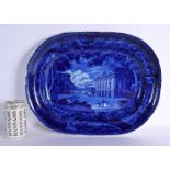 A 19TH CENTURY STAFFORDSHIRE POTTERY MEAT SERVING DISH " REGENTS STREET" with a view of regents str