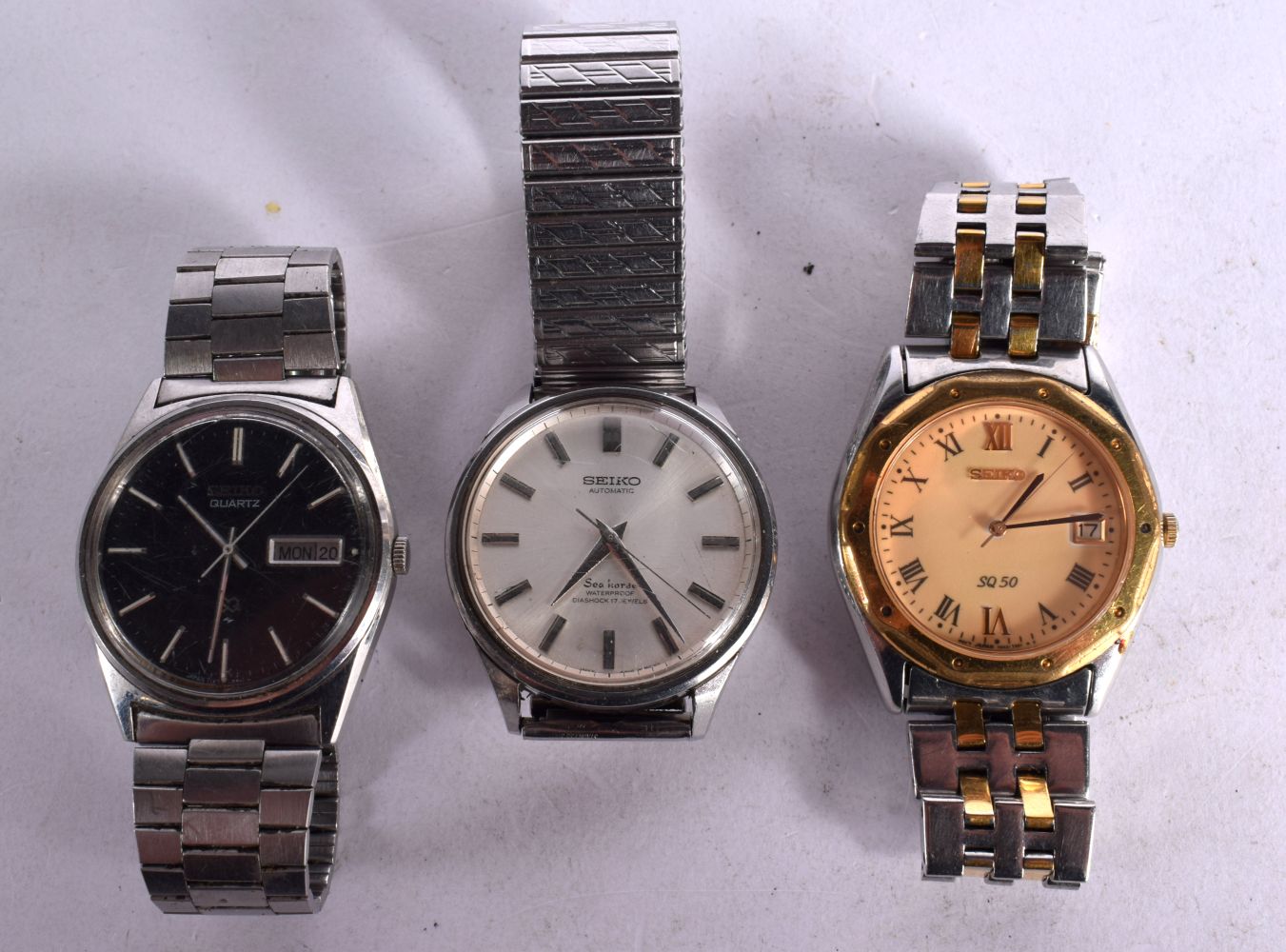 THREE SEIKO WATCHES. Largest Dial 3.7cm incl crown (3)