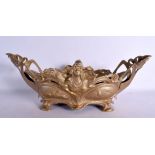 A LARGE FRENCH ART NOUVEAU STYLE PLANTER decorated with mask heads. 45 cm wide.