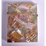 A MOTHER OF PEARL CARD CASE. 10.2cm x 8cm x 1cm, weight 48g