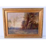 Joseph Dakin 1859-1914 A framed oil on board of a landscape 37 x 59 cm.