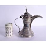 A MIDDLE EASTERN WHITE METAL EWER. 754 grams. 27 cm x 25 cm.