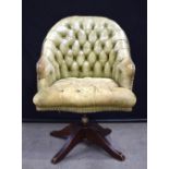 A Norwegian Ring Mekanikk leather armchair 93 x 80 x 66 cm.