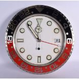 A ROLEX SHOP DISPLAY ADVERTISING WALL CLOCK. 33 cm diameter.