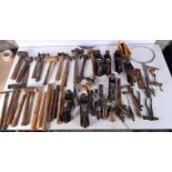A quantity of Vintage tools, including hammers, mallets, planes, etc. (Qty).