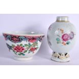 AN 18TH CENTURY CHINESE EXPORT FAMILLE ROSE PORCELAIN TEABOWL Qianlong, together with a similar tea