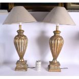 A PAIR OF COUNTRY HOUSE NEO CLASSICAL LAMPS. 62 cm high.