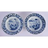 A PAIR OF 18TH/19TH CENTURY JAPANESE EDO PERIOD BLUE AND WHITE BOWLS possibly made for the Chinese m