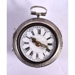A LATE 18TH CENTURY ENGLISH SILVER POCKET WATCH. 93 grams. 5 cm wide.