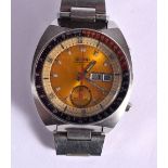 A SEIKO PEPSI DIAL YELLOW DIAL WRISTWATCH. 4 cm inc crown.