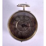 A GEORGE III SILVER POCKET WATCH with silver dial. 76 grams. 4.25 cm wide.