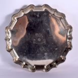 AN EDWARDIAN MILITARY KINGS OWN ROYAL REGIMENT SILVER SALVER. London 1903. 885 grams. 31 cm x 3.5 cm