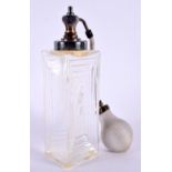 A FRENCH LALIQUE GLASS SCENT BOTTLE. 20 cm high.