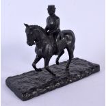 Edwin Johnson (19th/20th Century) Bronze, Dressage rider. 16 cm x 14 cm.