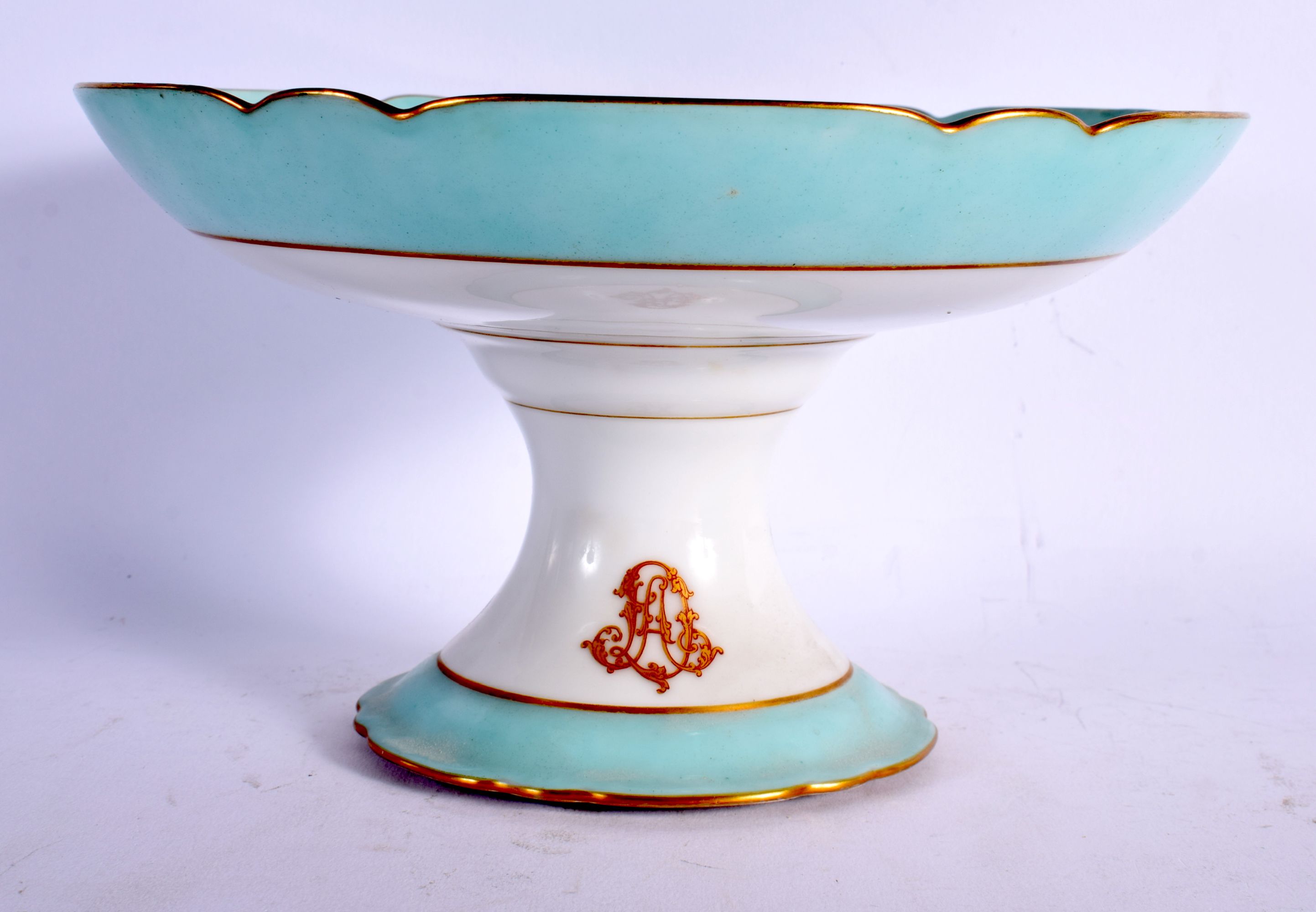 A LARGE AND EXTENSIVE LATE 19TH CENTURY FRENCH PORCELAIN DINNER SERVICE painted with a monogram. Lar - Image 2 of 14
