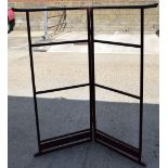 AN EARLY 20TH CENTURY JAPANESE MEIJI PERIOD RED LACQUERED KIMONO STAND painted with birds. 150 cm x