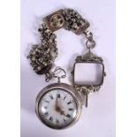 A GEORGE III SILVER POCKET WATCH with chain. London 1783. 114 grams. 5 cm diameter.