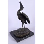 European School (20th Century) Bronze, Stork. 25 cm x 14 cm.