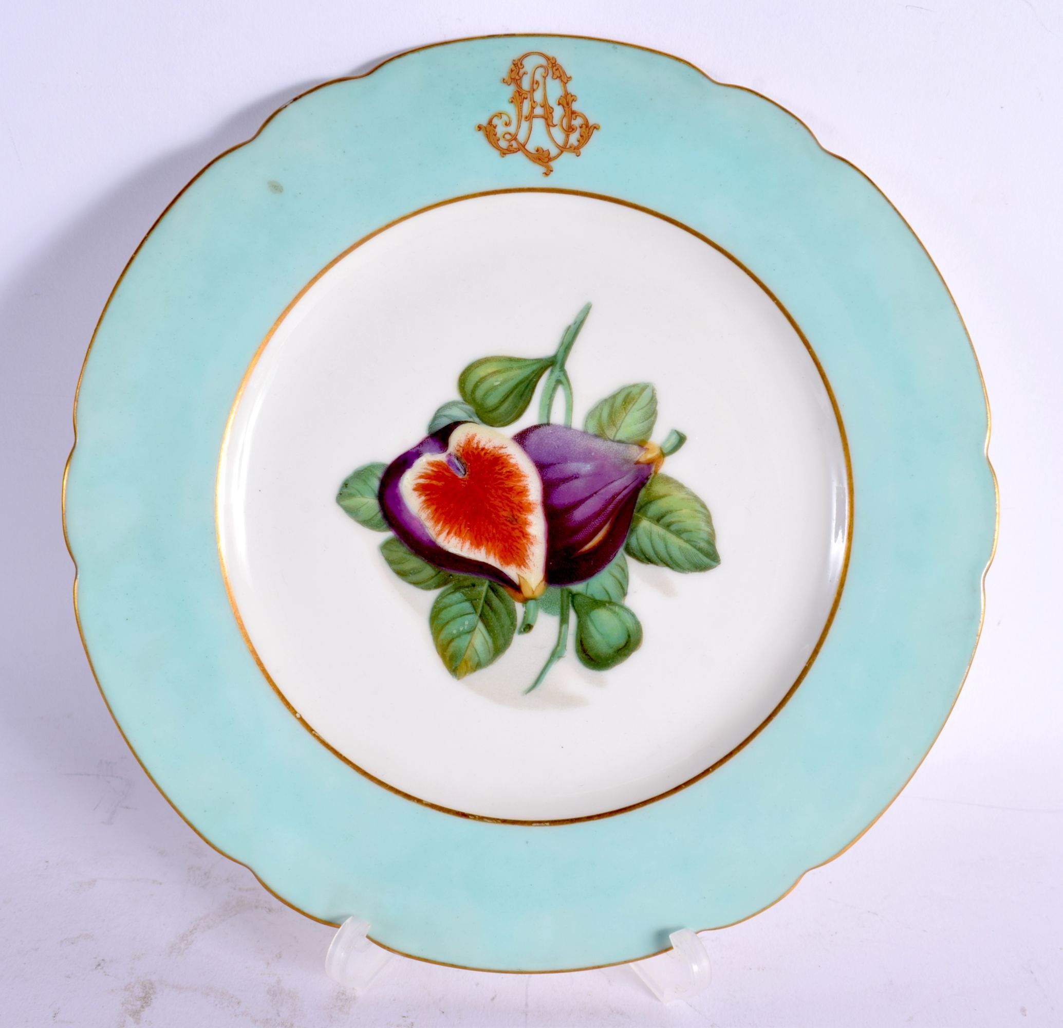 A LARGE AND EXTENSIVE LATE 19TH CENTURY FRENCH PORCELAIN DINNER SERVICE painted with a monogram. Lar - Image 10 of 14