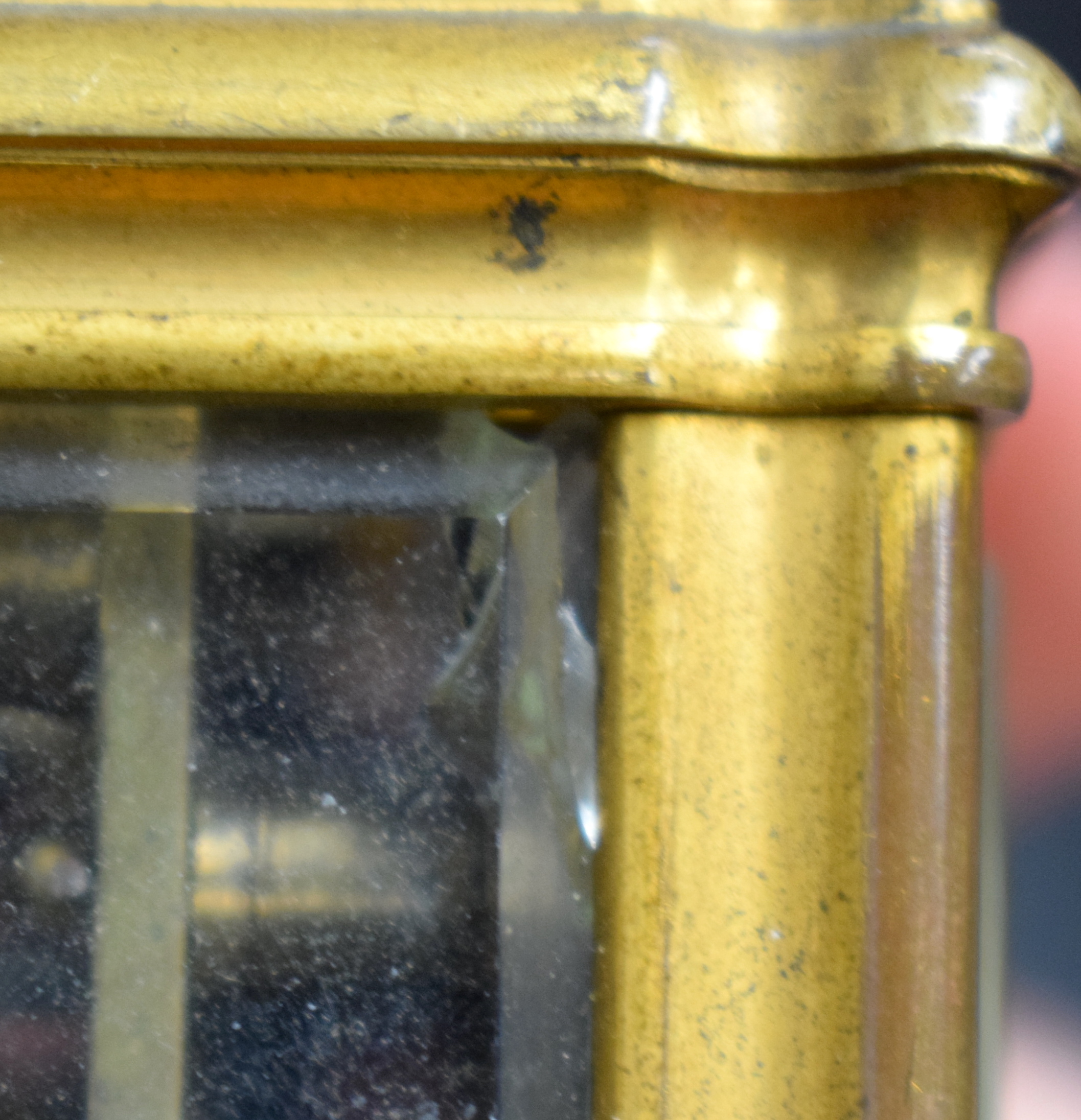 AN ANTIQUE FRENCH BRASS REPEATING CARRIAGE CLOCK retailed by Paul Magnier of Paris, with subsidiary - Image 8 of 12