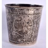 AN EARLY CONTINENTAL SILVER BEAKER. 56 grams. 6.5 cm x 6 cm.