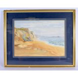 Cecil Woods (C1926) Watercolour, Coastal scene. 45 cm x 38 cm.