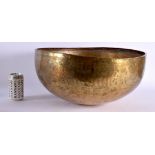 A 12TH / 13TH CENTURY CENTRAL ASIAN LARGE ENGRAVED CALLIGRAPHY BOWL hammered brass with engraved mot