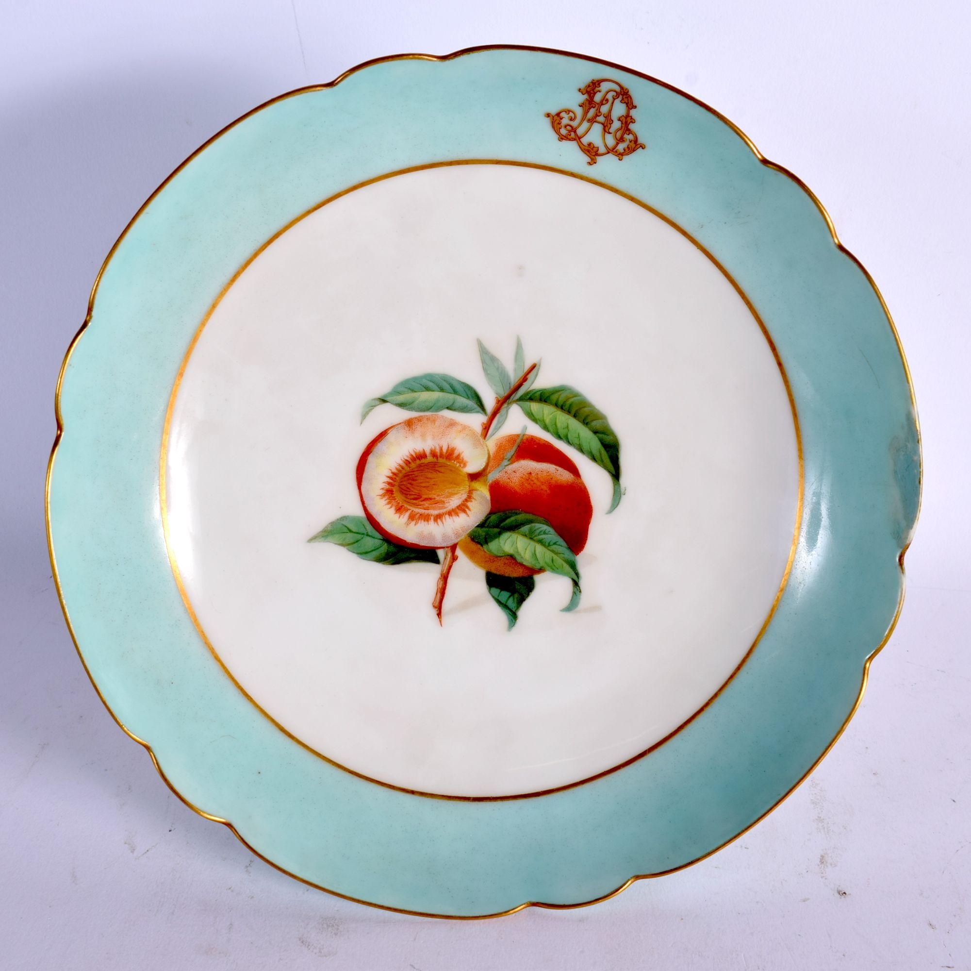 A LARGE AND EXTENSIVE LATE 19TH CENTURY FRENCH PORCELAIN DINNER SERVICE painted with a monogram. Lar - Image 3 of 14