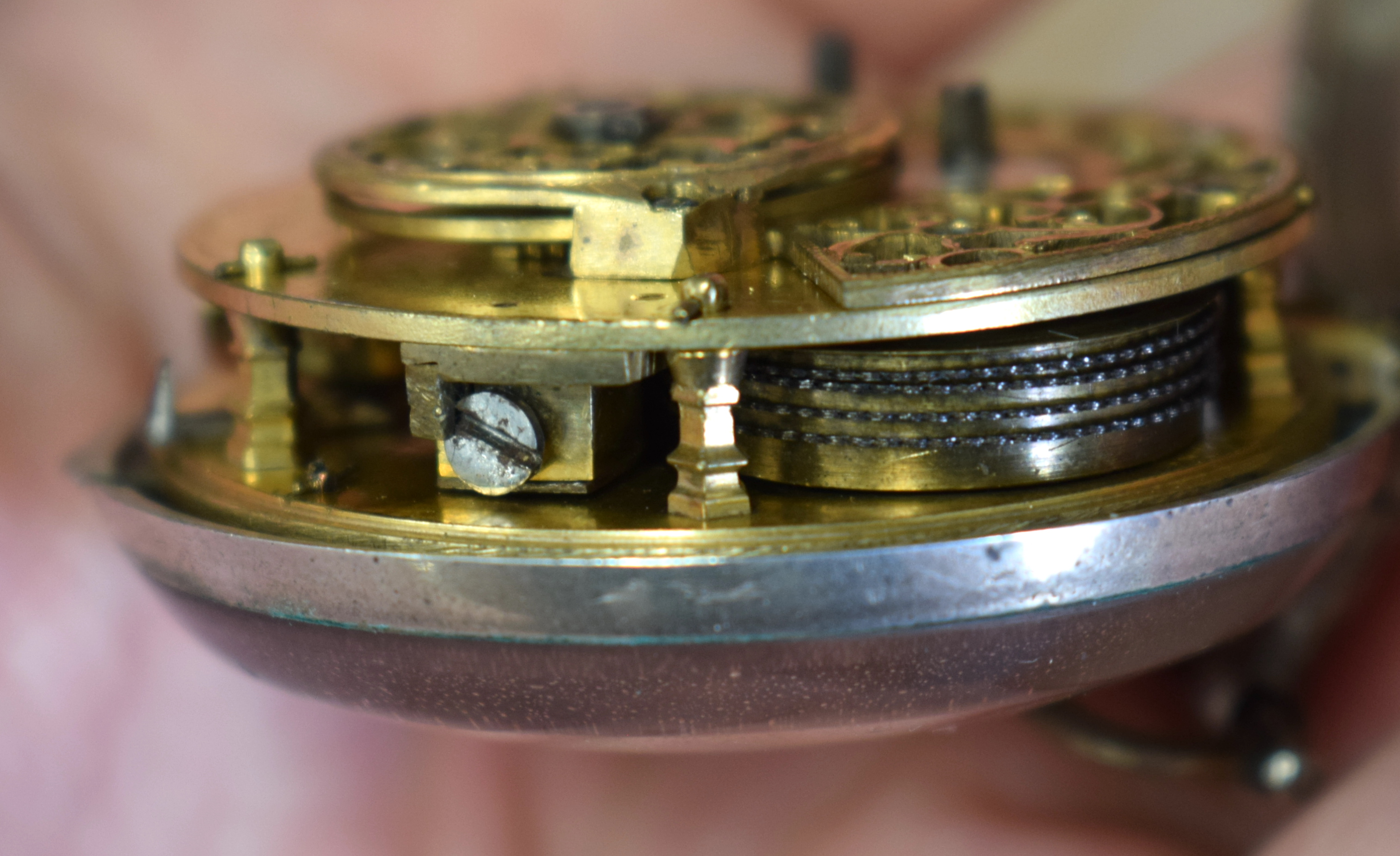 AN EARLY 19TH CENTURY ENGLISH SILVER POCKET WATCH by Cox of London. 111 grams. 5.5 cm wide. - Image 10 of 10