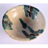 A RARE 12TH CENTURY SPLASHED SAMARRA POTTERY BOWL - CENTRAL ASIA the bowl with green and iron splas