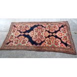 AN EARLY 20TH CENTURY FRENCH INFLUENCE MAYLER HAND WOVEN WOOLLEN VILLAGE RUG C1900. 205 cm x 120 cm.