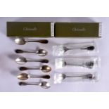 TWO CASED FRENCH CHRISTOFLE CUTLERY SETS. 330 grams. Largest 14 cm long. (2)