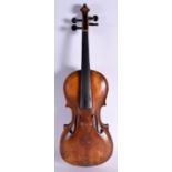 A TWO PIECE BACK VIOLIN by Stainer, bearing label to interior Jacobus Steiner in Absam pro pe Oenipo