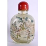 A CHINESE REPUBLICAN PERIOD REVERSE PAINTED SNUFF BOTTLE AND STOPPER. 10.5 cm x 6.5 cm.