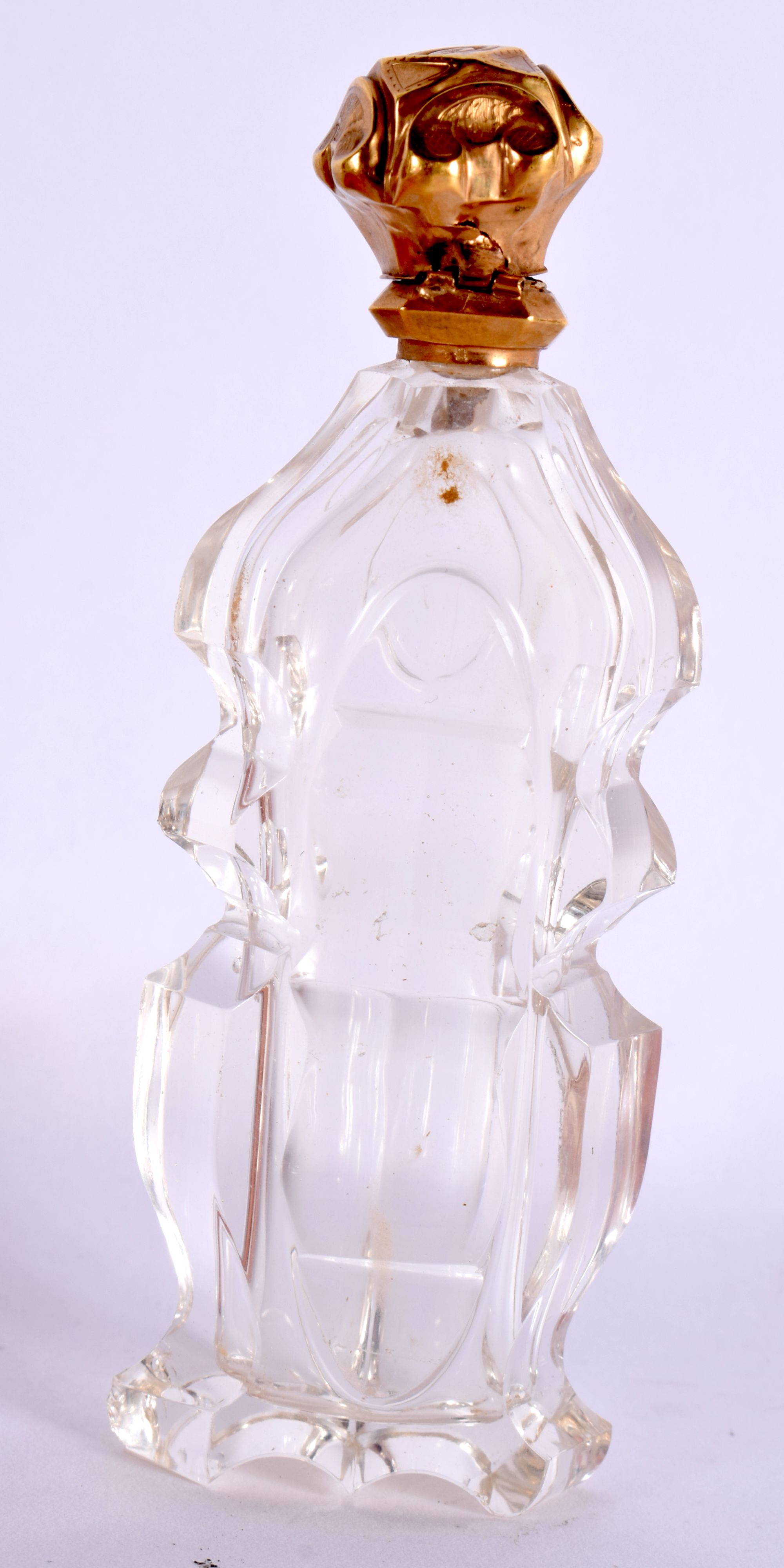 AN ANTIQUE GOLD CRYSTAL GLASS SCENT BOTTLE. 11.5 cm high. - Image 3 of 5