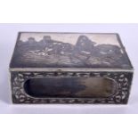 AN ANTIQUE RUSSIAN SILVER NIELLO MATCH BOX HOLDER. 52 grams. 6 cm x 2 cm.