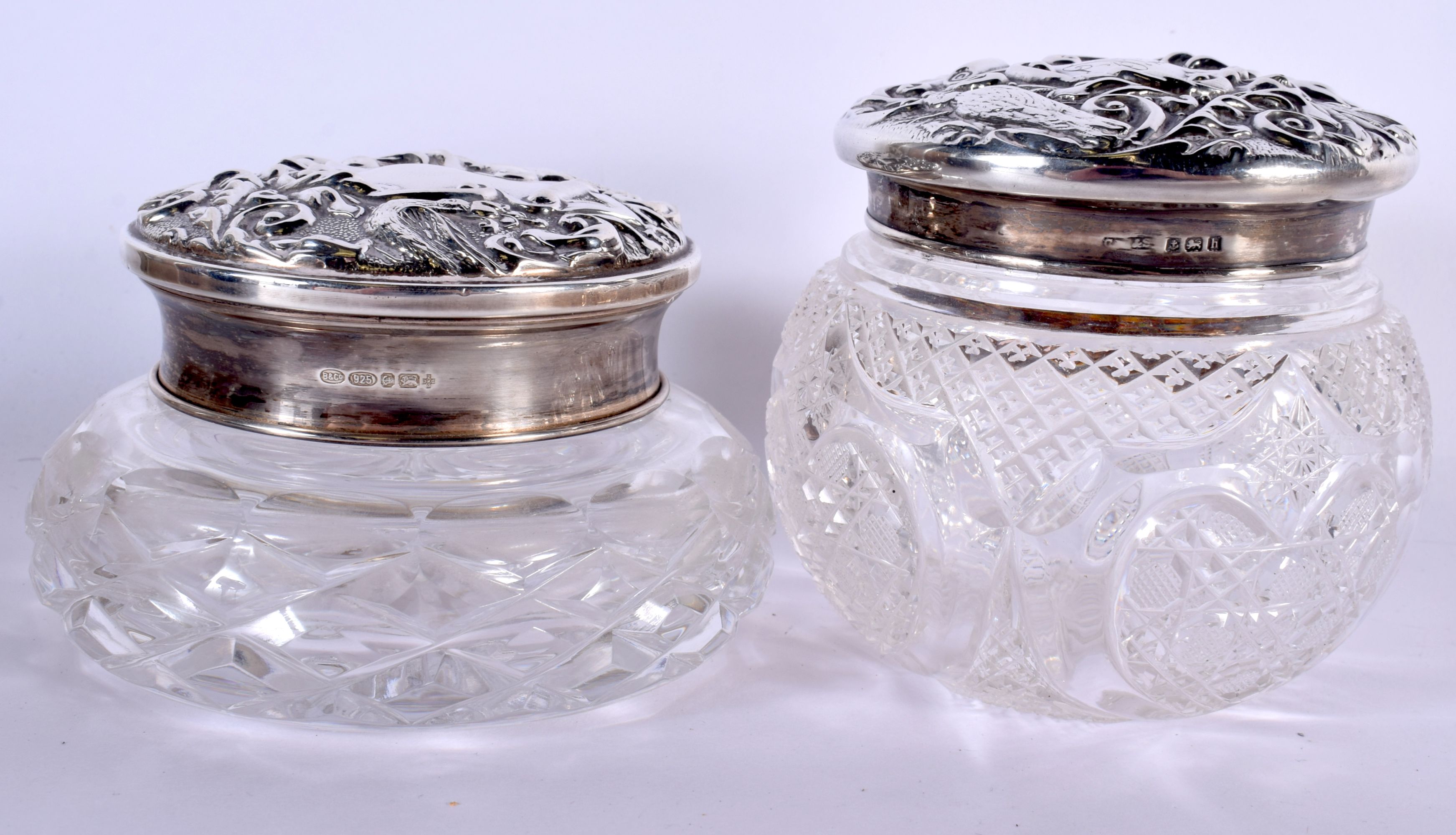 A COLLECTION OF MAINLY ANTIQUE SILVER MOUNTED SCENT BOTTLES in various forms and sizes. Birmingham 1 - Image 2 of 12