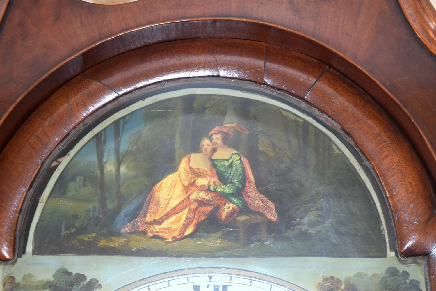 A GOOD GEORGE III SCOTTISH MAHOGANY LONG CASE CLOCK Perth, with arched pediment, painted dial and cl - Image 3 of 4