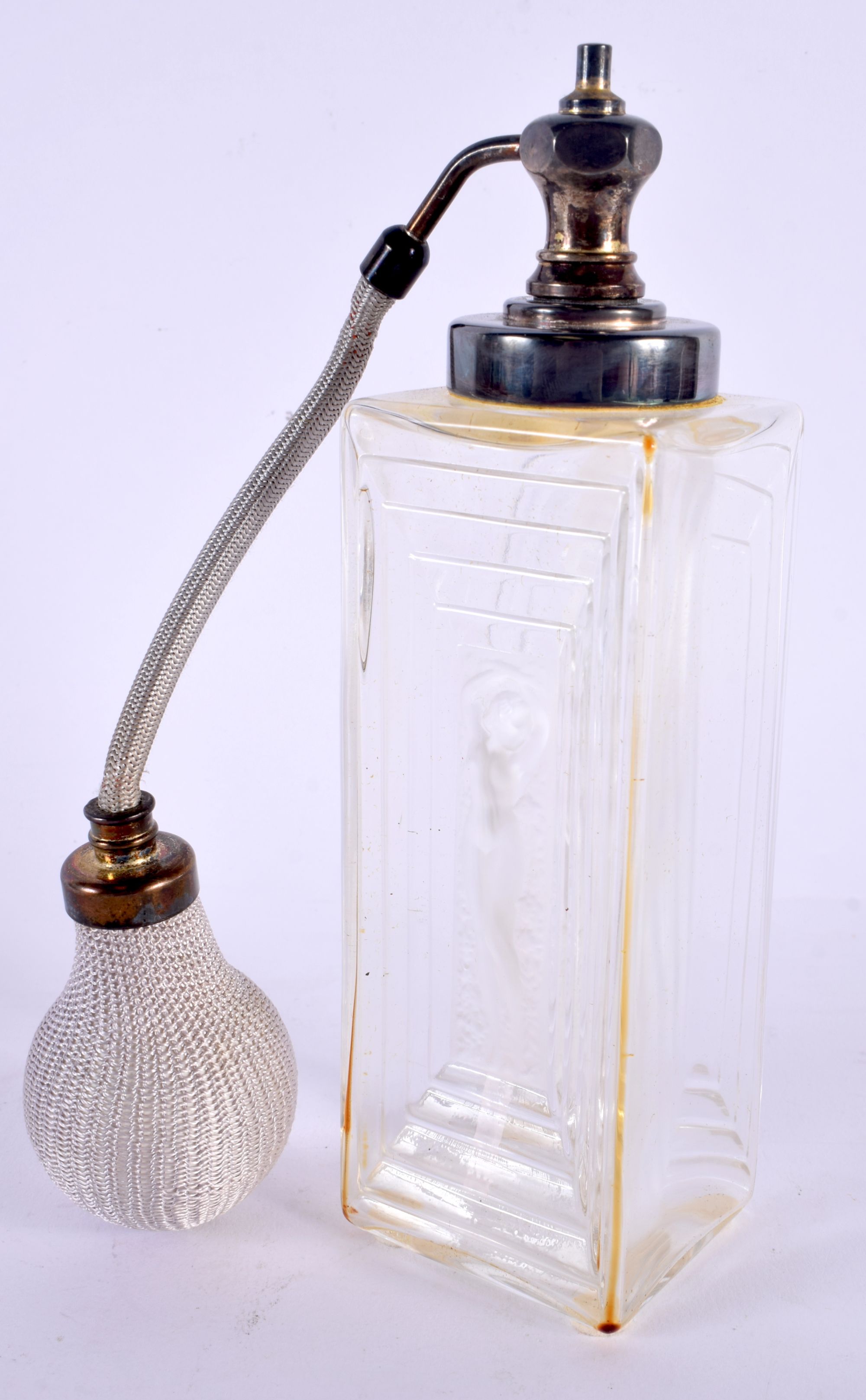 A FRENCH LALIQUE GLASS SCENT BOTTLE. 20 cm high. - Image 2 of 3