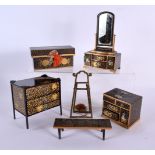 A COLLECTION OF EARLY 20TH CENTURY JAPANESE MEIJI PERIOD LACQUERED CABINETS in various forms and siz