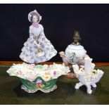 A LARGE LATE 19TH CENTURY GERMAN PORCELAIN FIGURE etc. (qty)