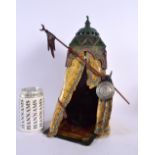 A LARGE CONTEMPORARY COLD PAINTED BRONZE ARABIC TENT GROUP. 35 cm x 19 cm.