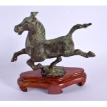 A CHINESE BRONZE HORSE 20th Century. 17 cm x 17 cm.