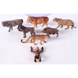 A collection of 1920's Elastolin animals 12 x 7 cm. (7).